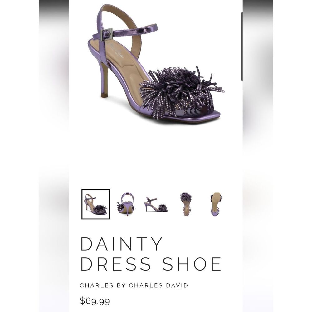 Charles David Purple Dainty High Heels Size 5.5 - Picture 13 of 13